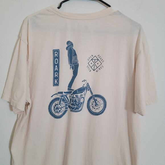 Huckberry Roark Cream Ghost Rider Tee T-Shirt XL 100% Cotton Casual Men Graphic - Picture 7 of 10